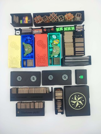 Insert do gry planszowej NUCLEUM w raz z dodatkami AUSTRALIA, RADA POSTĘPU, PATRONI