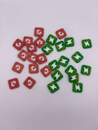 Żetony energii oraz kredytów do gry planszowej SETI