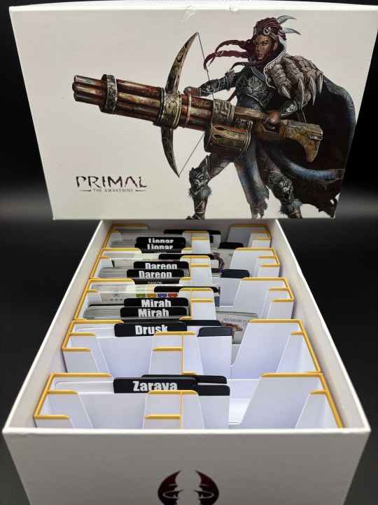 Insert do gry planszowej Primal: Przebudzenie – organizer druk 3D